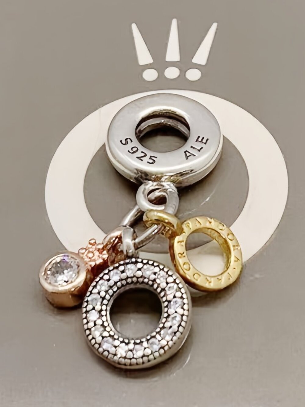 Pandora Triple Monogram & Logo Dangle Charm